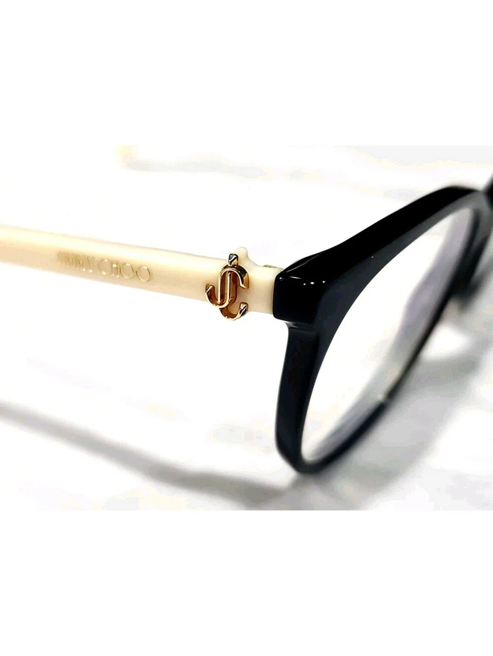 Jimmy Choo JC309 Black White Cat Eyes Eyeglasses 53-16 145 Italy